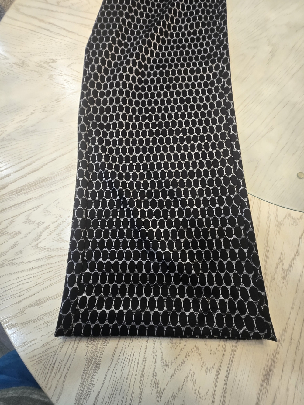 Jules & Leopold Black Geometric Wide-Leg Trousers - Picture 3 of 4